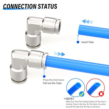 TAILONZ 8mm OD Elbow 304 Stainless Steel Push to Connect Fittings 1Pcs - size: 8mm OD