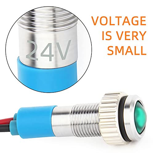 GASHER 5PCS 8mm Colorful LED Energy Saving Indicator Light 24V 20mA - color: colorful, size: 8MM（24V）
