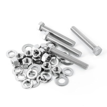 (10Set) 1/4-20 x 2-1/4" Complete Set Hex Head Screw Bolts,Nuts,Fender Flat washers,Split Lock Washers,Fully Threaded, Stainless Steel 18-8（304）, Bright Finish. - size: (10Set)1/4-20 x 2-1/4"