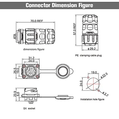 12 Pin Waterproof M20 Plastic Industrial Connector 5A 250V - style: 12PIN