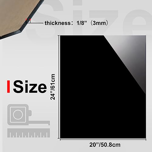 KINLINK 20x24 Plexiglass Sheets 1/8 inch Thick - 3mm Black Cast Acrylic Sheet, Plastic Board Polycarbonate Sheet for DIY Project, Craft, Table Top, Acrylic Sign and Wedding Invitation 4 Pack - color: Black, size: 20x24