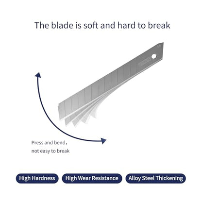 Tools 9mm Utility Knife Replacement Blades,60 Degree Snap Off SK4 Steel Blades for Retractable Cutting Knives, Hobby, Craft Knife, Box Cutter 50PCS - size: 9MM 50PC