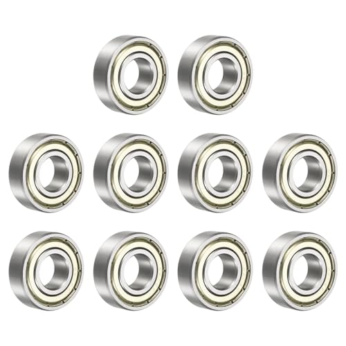 uxcell 10Pcs 6202ZZ Deep Groove Ball Bearings, 15x35x11mm Chrome Steel - size: 6202ZZ (15x35x11mm)