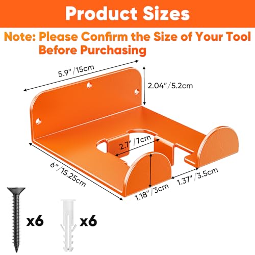 POKIPO Weedeater Hanger, 2 Pack Garage Organize Grass String Trimmer Rack, Heavy Duty Metal Weed Eater Holder Wall Mount Save Space, Garden Tool Storage Rack Loads 25lbs, Weed Wacker Hooks for Garage - color: Orange, size: 2 Pack