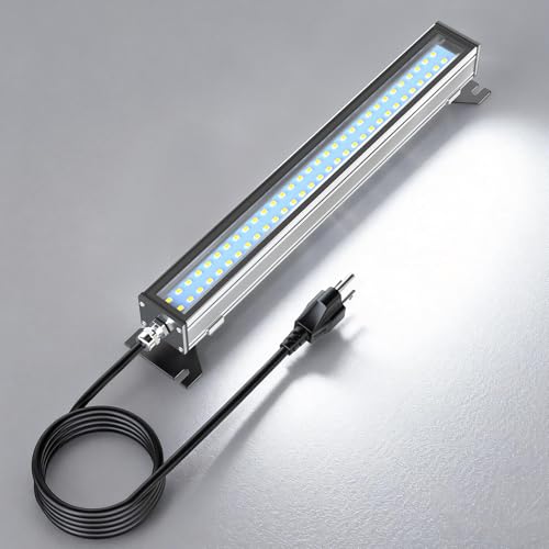 Led Industrial Machine Tube Light， 20W IP67 Explosion Proof Work lamp, CNC Interner Lighting, Long Wire with Plug for Machine Tools and Lather,110V to 220V Universal (30W)