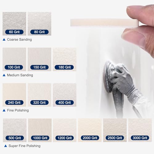 6Pcs 6 Inch Hook and Loop Sponge Sanding Disc, 2000 Grit - size: 6 Inch 2000 Grit