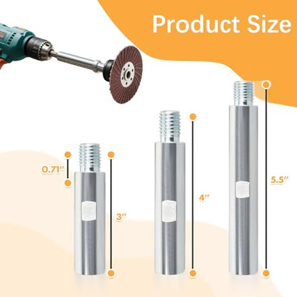 5/8"-11 Angle Grinder Extension Shaft Connecting Rod with Grinder Adjustable Spanner Wrench Flange Nut Set for Bosch Milwaukee Dewalt Makita Metabo Ryobi Black Decker - style: Rod Set