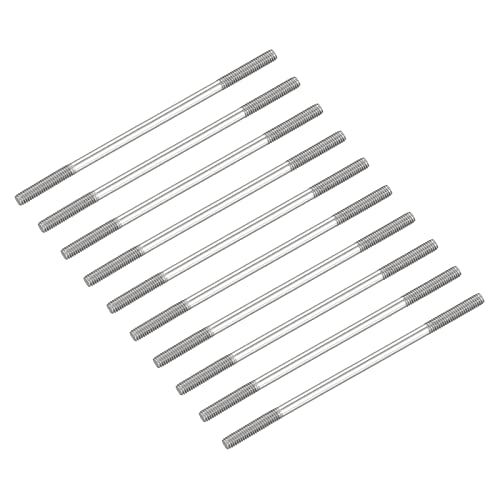 METALLIXITY Double Ended Stud Screws (M4 Thread 80mm Length) 10pcs, 304 Stainless Steel Dual Threaded Rod Bolts - for House Maintenance - size: M4x80mm