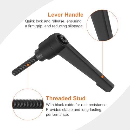 uxcell 2Pcs M5 x 25mm Adjustable Knobs Handle Male Thread Push Button Ratchet Quick Release Locking Rotating Bolt for Lathe Machinery, Black - size: M5 x 25mm