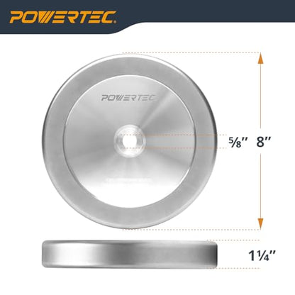 POWERTEC CBN Grinding Wheel 8 Inch 600 Grit, 1-1/4" Wide, 5/8" Arbor – 4-in-1 CBN Sharpening Wheel with 1/4" Radius Edge and Side Face for Bench Grinder (15706) - style: CBN, 8" x 1-1/4", 600 Grit, 5/8" Arbor