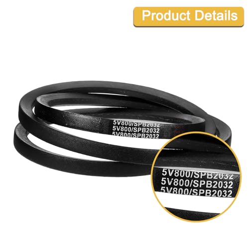 uxcell 5V800 V-Belt, Classic Wrapped Rubber V-Belt 80" Outside Circumference x 0.62" Width x 0.53" Height for Industrial Machinery Equipment, Black - size: 5V800