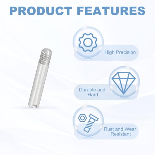 PATIKIL M2.5 x 14mm Slotted Cylindrical Pin, 15 Pcs 304 Stainless Steel Dowel External Thread Slotted Pin Screw for Home Furniture Cabinet Improvement, Silver Tone - size: M2.5 x 14mm
