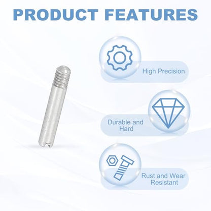 PATIKIL M2.5 x 14mm Slotted Cylindrical Pin, 15 Pcs 304 Stainless Steel Dowel External Thread Slotted Pin Screw for Home Furniture Cabinet Improvement, Silver Tone - size: M2.5 x 14mm
