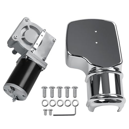 600W 60:1 0.8HP Electric Tarp Motor for Dump Trucks up to 28' Length, Universal Tipper Truck Canopy Motor for Dump Truck Tarp System with Chrome Housing Cover- 12V DC, 60RPM(+/-6RPM)- 5 Years Warranty - size: 600w 60:1