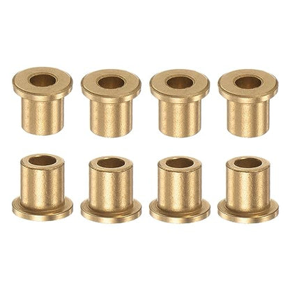 HARFINGTON 8pcs Flange Bearing Sleeve 6mm Bore 10mm OD 12mm Length 2mm Flange Thickness Bronze Bushing Self Lubricating Bushings Sleeve for Industrial Equipment - size: 6mm x 10mm x 12mm