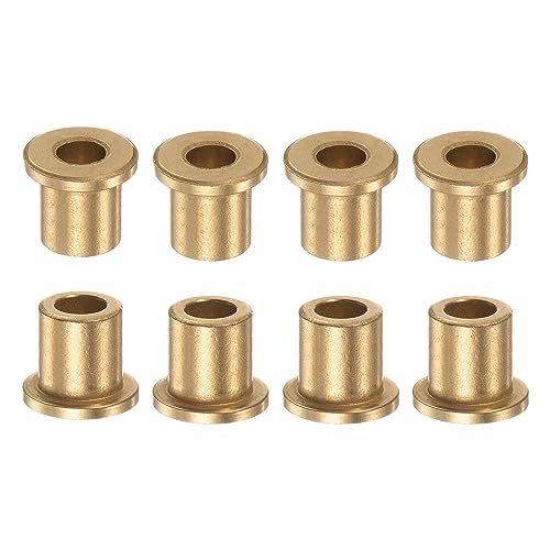 HARFINGTON 8pcs Flange Bearing Sleeve 6mm Bore 10mm OD 12mm Length 2mm Flange Thickness Bronze Bushing Self Lubricating Bushings Sleeve for Industrial Equipment - size: 6mm x 10mm x 12mm