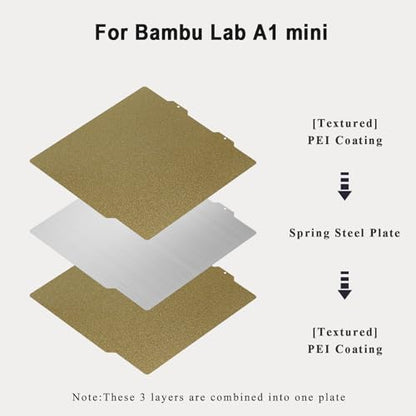 A1mini Double Sided Textured PEI Build Plate 184x184mm - color: Double Sided Textured PEI, size: 184x184mm