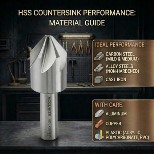 Accusize Industrial Tools HSS Countersink Set, 60°, 0206-0010 - size: 60°