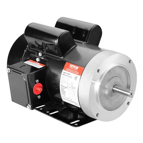 VEVOR 2HP Electric Motor 1725 RPM, AC 115V/230V, 56C Frame, Air Compressor Motor Single Phase, 5/8" Keyed Shaft, CW/CCW Rotation for Agricultural Machinery and General Equipment - size: 2 HP Single Phase-1.88 in Shaft Length