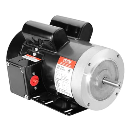 VEVOR 2HP Electric Motor 1725 RPM, AC 115V/230V, 56C Frame, Air Compressor Motor Single Phase, 5/8" Keyed Shaft, CW/CCW Rotation for Agricultural Machinery and General Equipment - size: 2 HP Single Phase-1.88 in Shaft Length