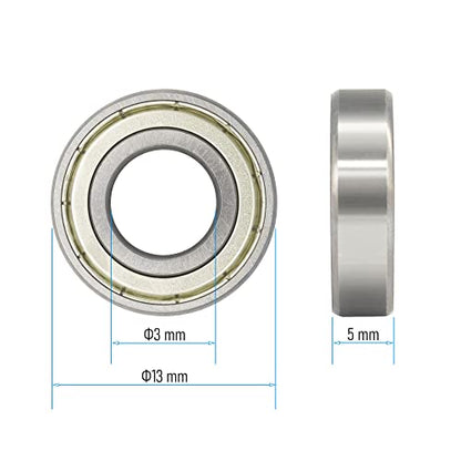 633ZZ 10 PCS Deep Groove Ball Bearing 3×13×5mm Double Metal Shielded Ball Bearing Chrome Steel P0 Z2 Bearing for Industrial Machine,Power Tools and Mechanical Equipment - size: 633ZZ Size 3×13×5mm