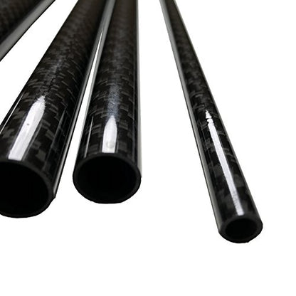 CARBON FIBER TUBE - Black - 14mm X 12mm X 1000mm - Hollow carbon fiber rods - Glossy carbon tubes - Pure carbon fibre tubes - Lightweight High Strength Carbon Fiber Shaft