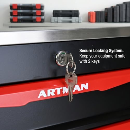 Rolling Tool Chest,Stainless Steel Worktop,Black,4‑Drawer - color: Black, size: 4-Drawers