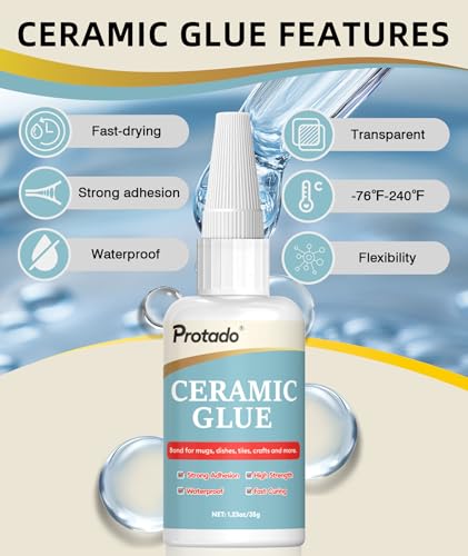 Ceramic Glue, 35g Clear Waterproof Adhesive for Porcelain Repair - style: Ceramic Glue