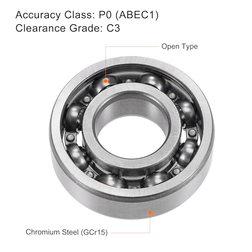uxcell 6204 Deep Groove Ball Bearings 20x47x14mm Chrome Steel, Open Type - size: 20x47x14mm