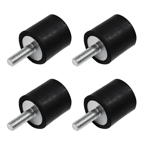 4Pcs M4 15x15mm Rubber Isolator Mounts Single Stud Shock Absorber - size: M4, VD1515+G4*12+M4*4