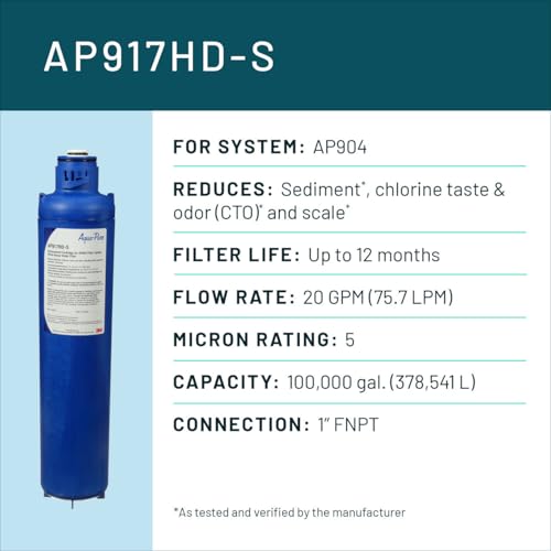 3M Aqua-Pure AP900 Series Whole House Water Filter Cartridge AP917HD-S - style: AP917HD-S Replacement Cartridge for AP904 System