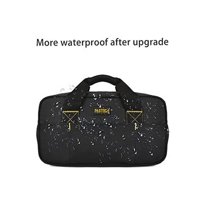 FASTECH 14 Inch Small Tool Bag, Wide Mouth Tool Tote Bag, Waterproof Tool Organizer Bag, Electricians Repairman Tools Tote Bag Double Fabric Storage Bag (Black+Blue) - size: Black+Blue