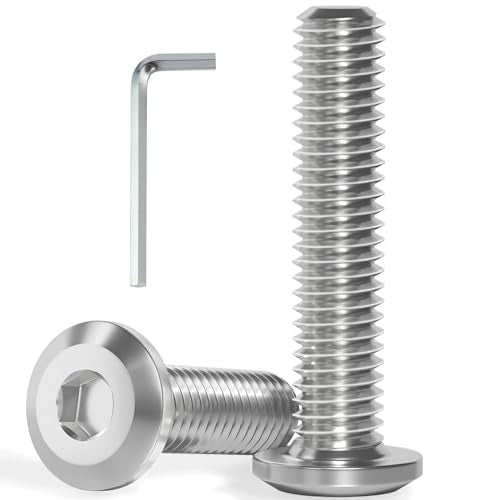 VGBUY M6-1.0 x 30 mm 50Pcs Flat Head Hex Socket Cap Screws Bolts,304 Stainless Steel 18-8,Full Thread,Hex Spanner Included (VG30108) - size: M6 x 30-50pcs