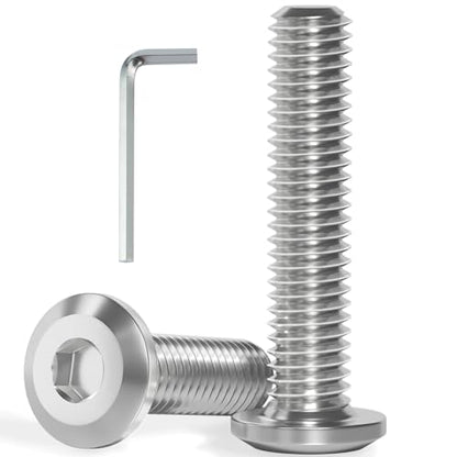VGBUY M6-1.0 x 30 mm 50Pcs Flat Head Hex Socket Cap Screws Bolts,304 Stainless Steel 18-8,Full Thread,Hex Spanner Included (VG30108) - size: M6 x 30-50pcs