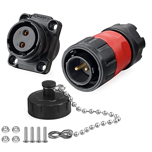 CNLINKO YM-20 Industrial Waterproof Connector IP68 Circular Aviation Plug PBT Plastic Shell M20 2-12 Pin Flange Socket (2-Pin) - size: 2-Pin, style: Male Plug/Female Socket
