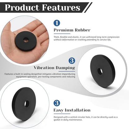 4 PCS Multi Purpose Rubber Spacer, 1-9/16" OD x 5/16" ID x 0.2" Thickness - size: 1-9/16" OD x 5/16" ID x 0.2" Thickness