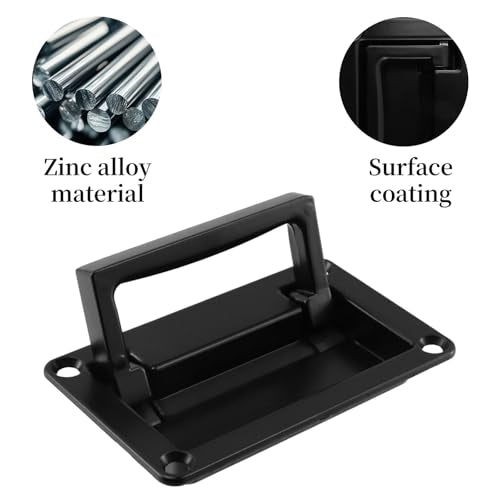 Bitray Recessed Pull Handles 3.5"/95mm Hatches Pull Handle for Boat, Black - color: Black, size: 3.5" x 2.4"