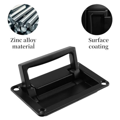 Bitray Recessed Pull Handles 3.5"/95mm Hatches Pull Handle for Boat, Black - color: Black, size: 3.5" x 2.4"