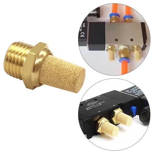 Uenede Brass 1/8" NPT Male Air Pneumatic Mufflers, 10PCS - size: 1/8"NPT Male-10PCS