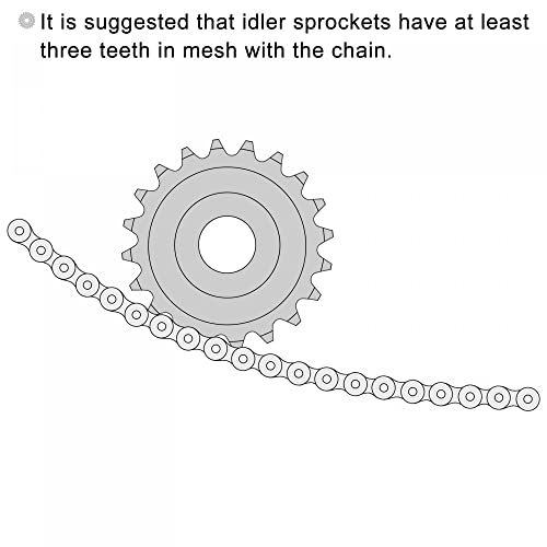 uxcell Chain Idler Sprocket, 8mm Bore 3/8" Pitch 12 Tooth Tensioner, Black Oxide Finish C45 Carbon Steel with Insert Single Bearing for ISO 06B Chains - size: 8mm