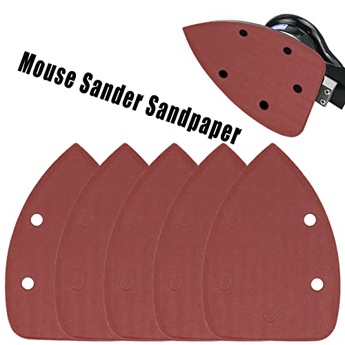 60 Pcs 320 Grit Mouse Detail Sander Sandpaper, Aluminum Oxide Mouse Sander Pads 5 Hole Palm Sander Pads Sanding Sheets for 140mm Mouse Sander - size: 320 Grit
