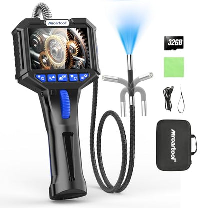 MRCARTOOL 2-Way Articulating Borescope,4X Zoom 6.2mm Probe for Auto Engine - size: 2-Way 210°