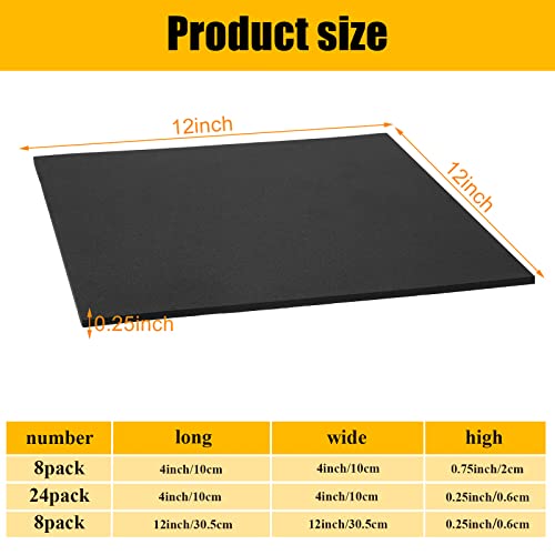 Frienda 8 Pcs Adhesive Foam Padding Sheets with Adhesive Closed Cell Backing Self Stick EVA Insulation Anti Vibration Rubber Slip Pad for Shock Absorption Craft Furniture (12 x 12 x 1/4 Inch) - size: 12 x 12 x 1/4 Inch