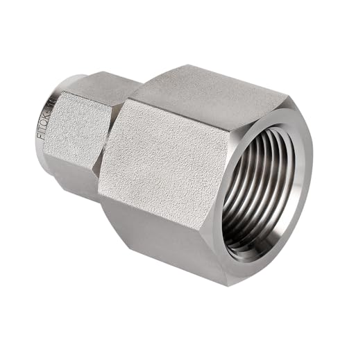 316 Stainless Steel Compression Tube Fitting Female Connector 1/4" Tube OD x 3/4" Female NPT 4600 psi, SS-CF-FL4-NS12 - size: 1/4" OD x 3/4" FNPT