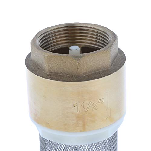 Baosity Brass Foot Valve Mesh Check Valve with Strainer Filter DN40 1-1/2 Inch, Installed at a Pump or at The Bottom of a Pipe line