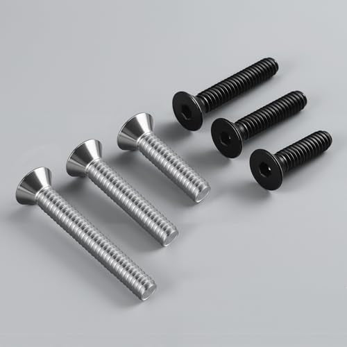 1/4-20 Bolt, 1/4-20 x 1/2 Inch Flat Socket Head Screws 50Pcs, 304 Stainless Steel 18-8 Countersunk Bolts, Full Thread, with Hex Spanner - size: 1/4x1/2
