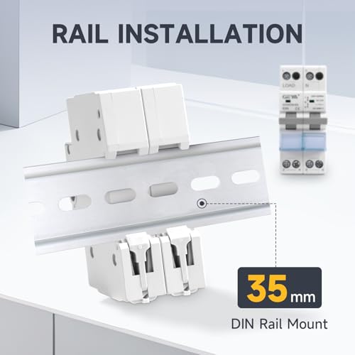 GEYA Manual Transfer Switch Dual Power Manual Conversion Isolation Switch with Indicator DIN Rail Mount(2P-63A-230V) - style: 2P-63A-230V