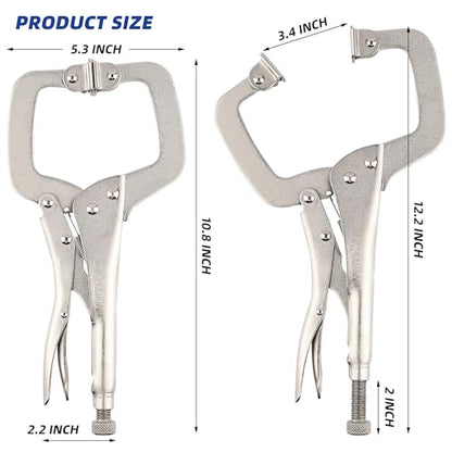 URASISTO 11-Inch C-Clamp Locking Pliers, Heavy Duty Welding C Clamp Pliers with Swivel Pads, Premium Alloy Steel Construction, Quick Release, Fit for Clamping Welding, Woodworking - size: 11-Inch C-Clamp Locking Pliers