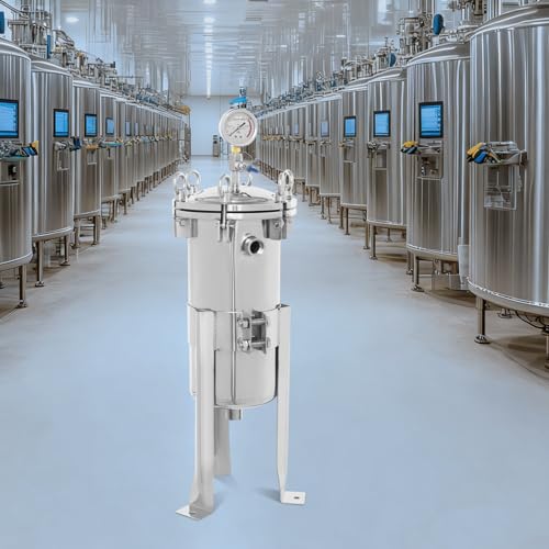 304 Stainless Steel Bag Filter,3/4" NPT Bag Filter Housing Sock Filter Stainless Steel Bag Filter Housing, 1.0MPa Industrial Sock Filter, 0-6t/H, Cover up to 0.97ft² (No.3) - size: No.3