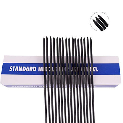 SWANSOFT 7"×1/8" Black Needle Scaler, 38Pcs Point Tip Replacement Needles - color: 7″ Point tip